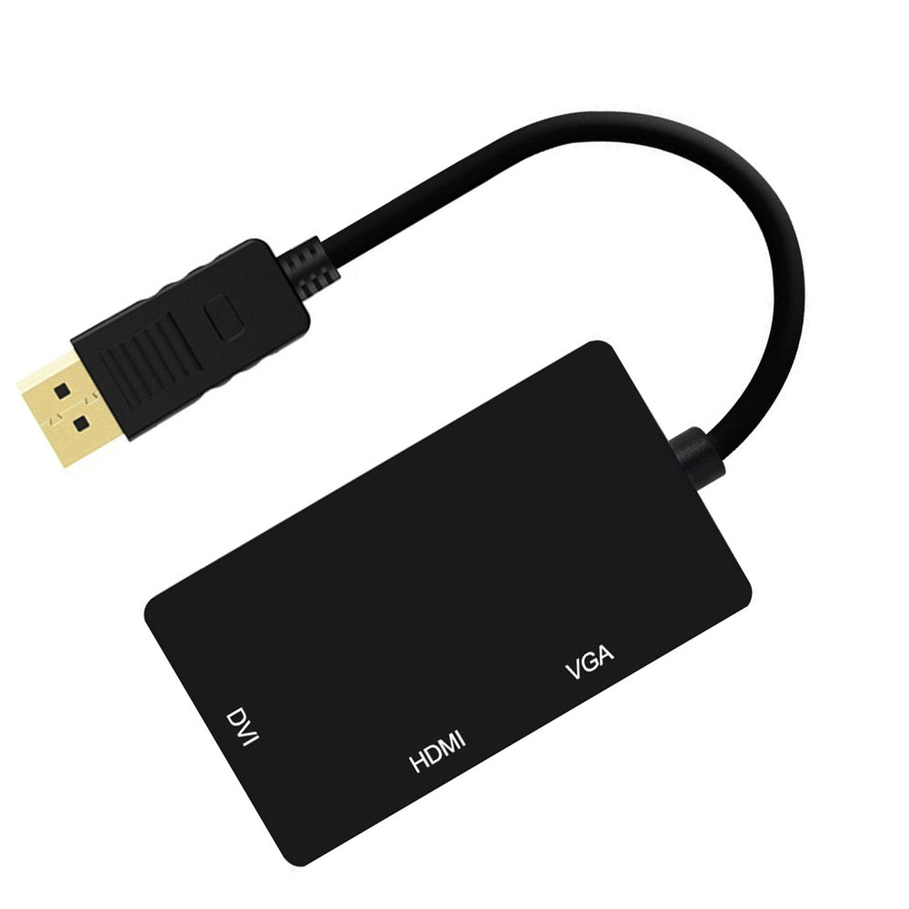 Convertidor 3 en 1 Displayport a HDMI VGA DVI Negro S0254