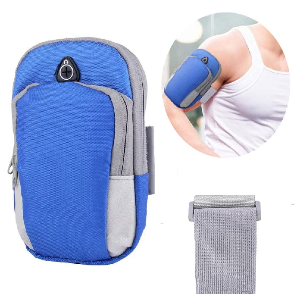 Bolso Porta Celular Deportivo Con Correa brazalete Azul S0259-1