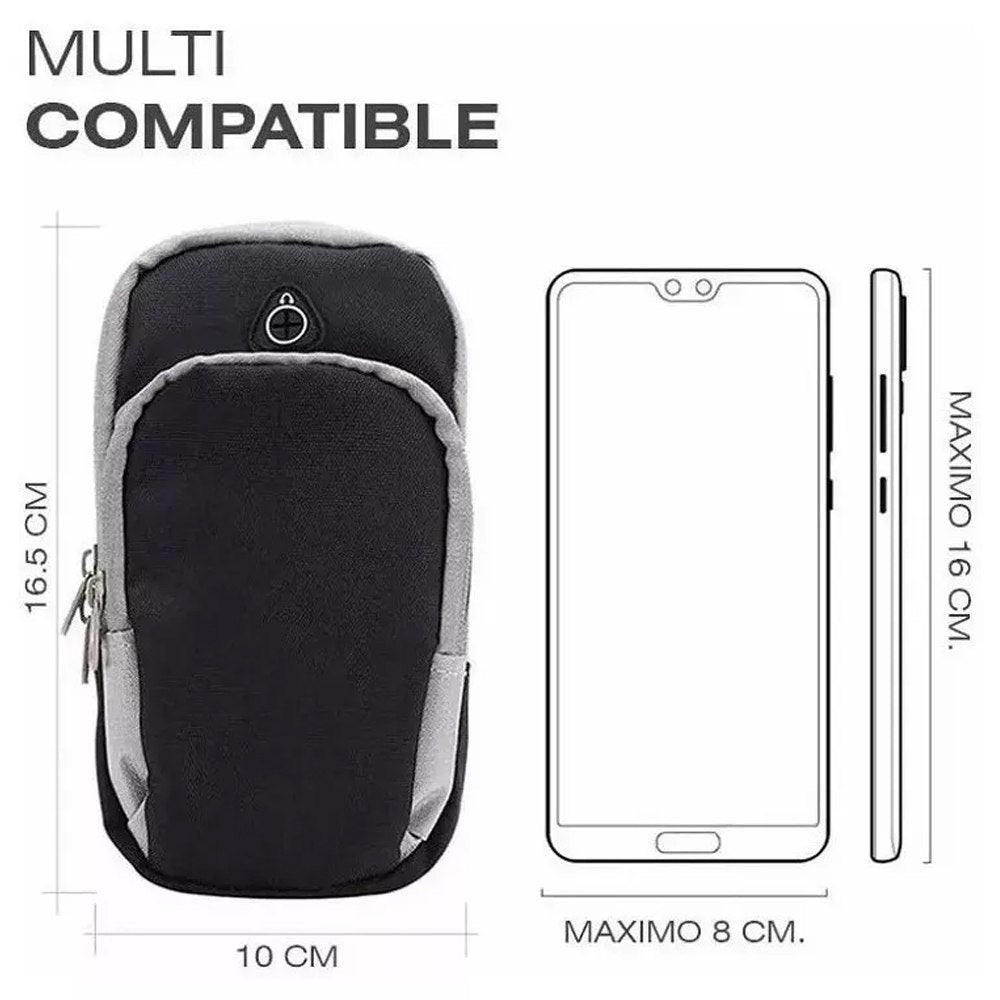 Bolso Porta Celular Deportivo Con Correa brazalete Negro S0259-3