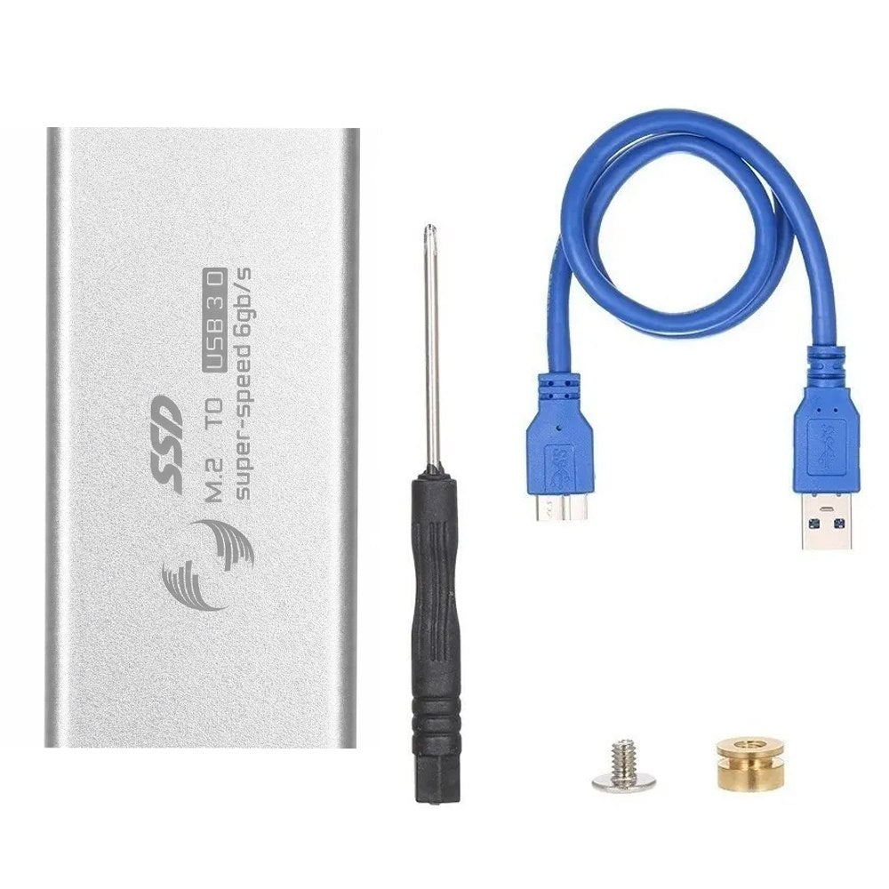 Adaptador Convertidor Case SSD Mini M.2 Ngff Sata a USB 3.0 Plata S0273-1