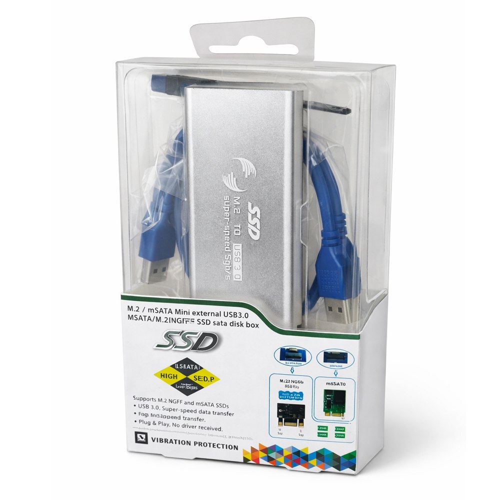 Adaptador Convertidor Case SSD Mini M.2 Ngff Sata a USB 3.0 Plata S0273-1