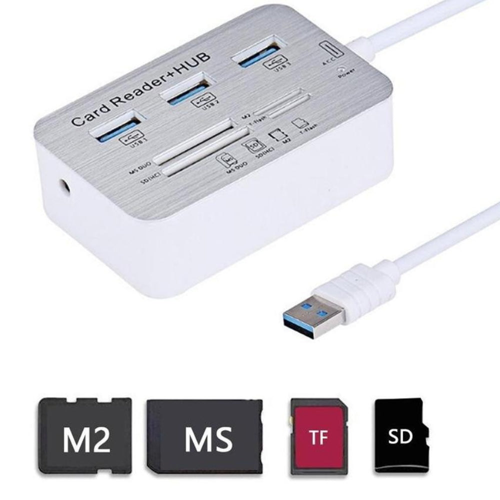 Lector de Tarjetas USB 3.0 Micro SD SD mmc + HUB 3 Puertos USB 3.0 S0288