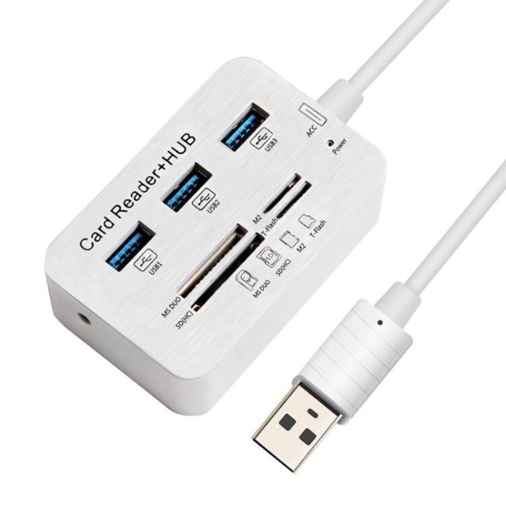 Lector de Tarjetas USB 3.0 Micro SD SD mmc + HUB 3 Puertos USB 3.0 S0288