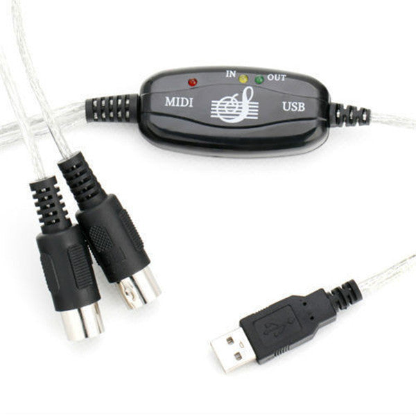 Cable Convertidor USB a MIDI Conecta Teclado Organo a PC 1.8 metros S0305