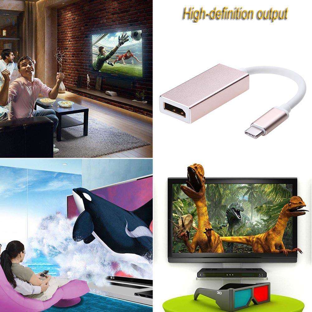 Adaptador Convertidor USB C Tipo C a Displayport Tipo C a DP Plata S0322