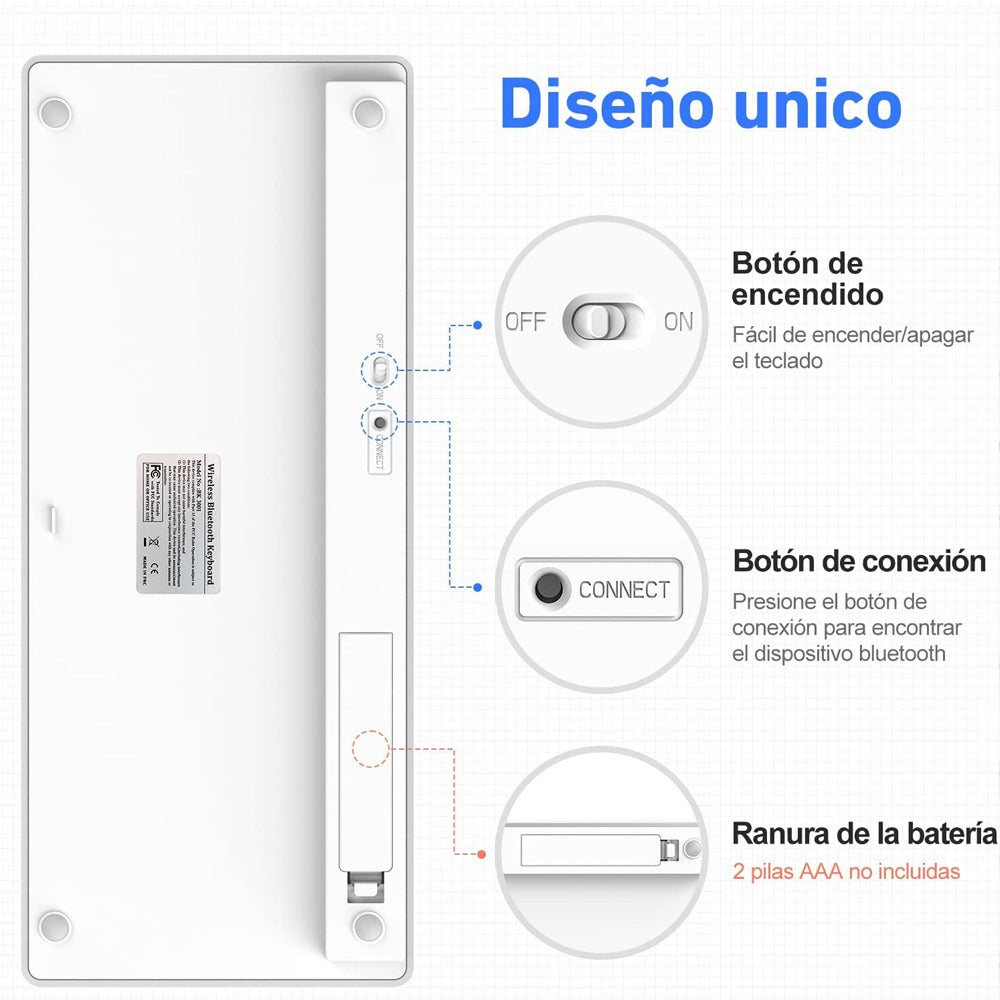 Mini Teclado Inalámbrico Ultra Delgado Bluetooth 3.0 Tablet Celular S0324