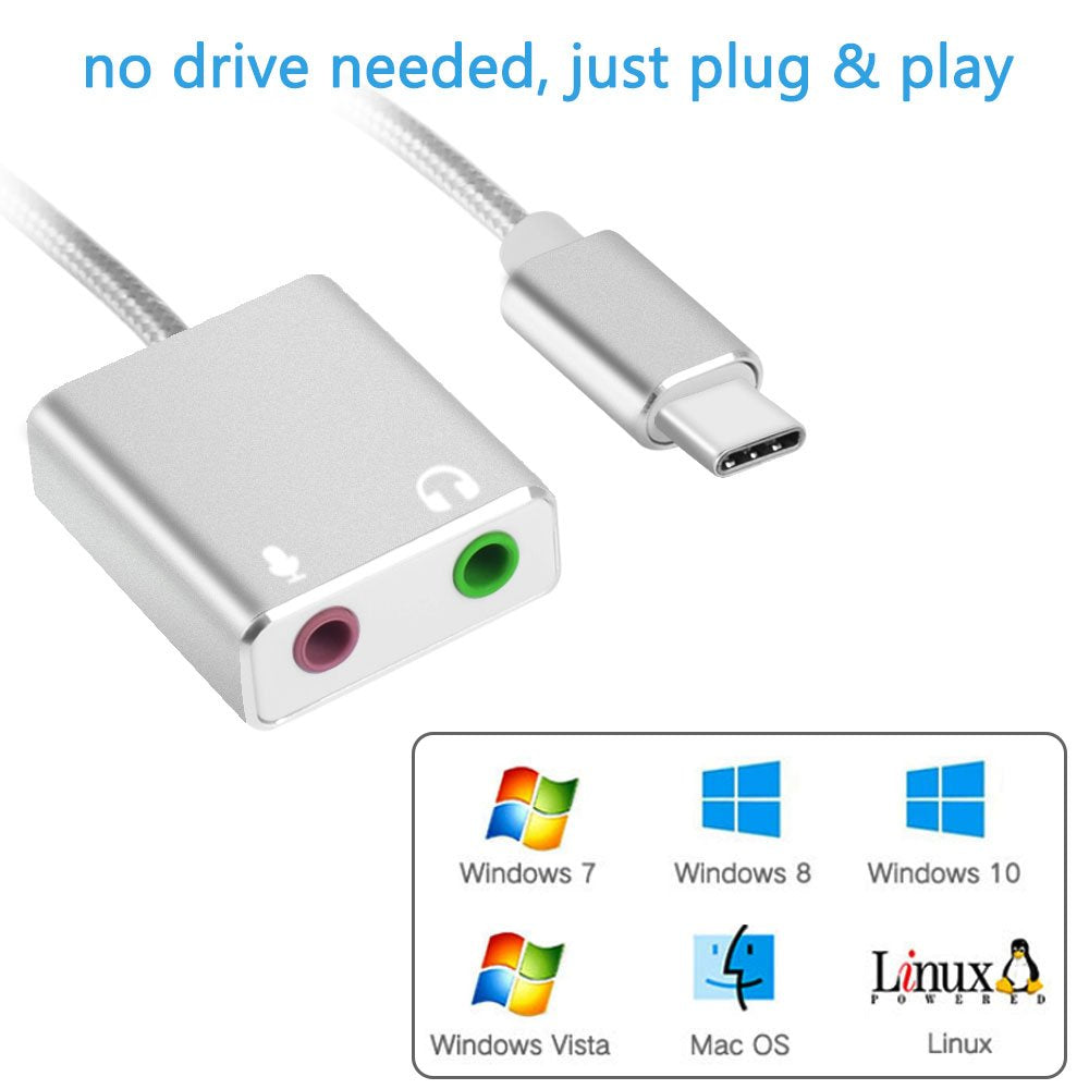 Tarjeta de Sonido Tipo C 7.1 Audio 3d Microfono Externo Usb S0328