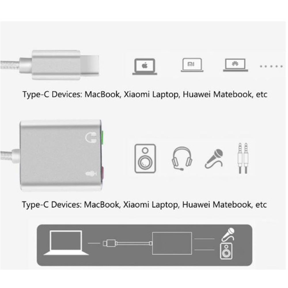 Tarjeta de Sonido Tipo C 7.1 Audio 3d Microfono Externo Usb S0328