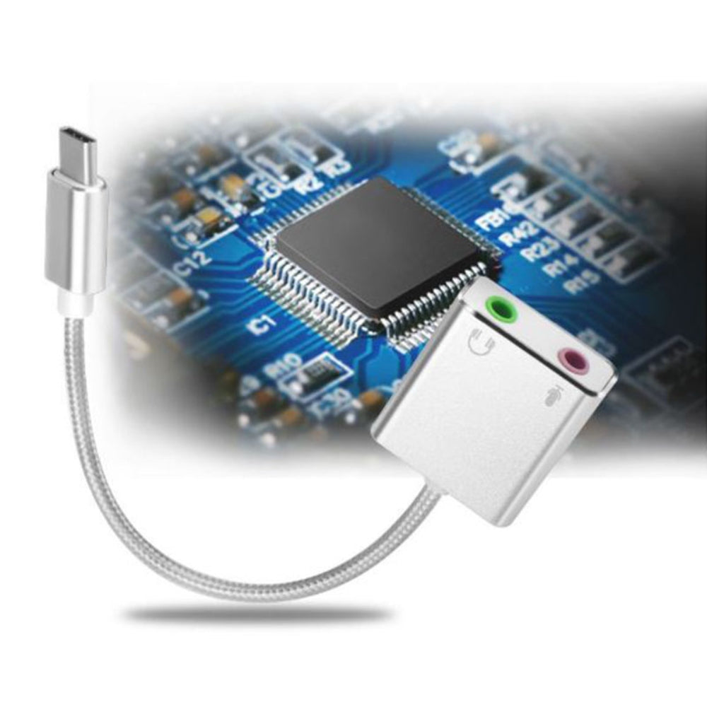 Tarjeta de Sonido Tipo C 7.1 Audio 3d Microfono Externo Usb S0328
