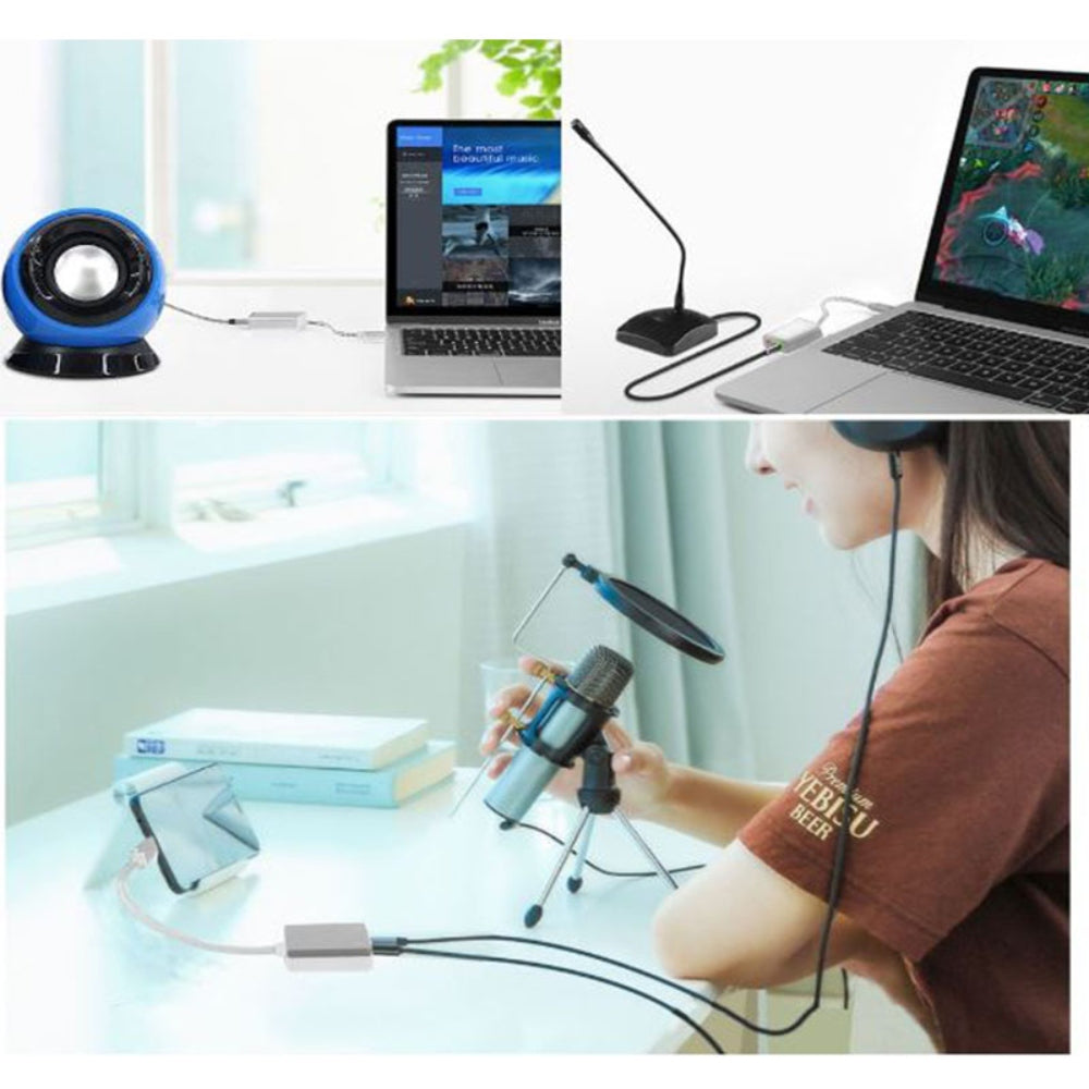 Tarjeta de Sonido Tipo C 7.1 Audio 3d Microfono Externo Usb S0328