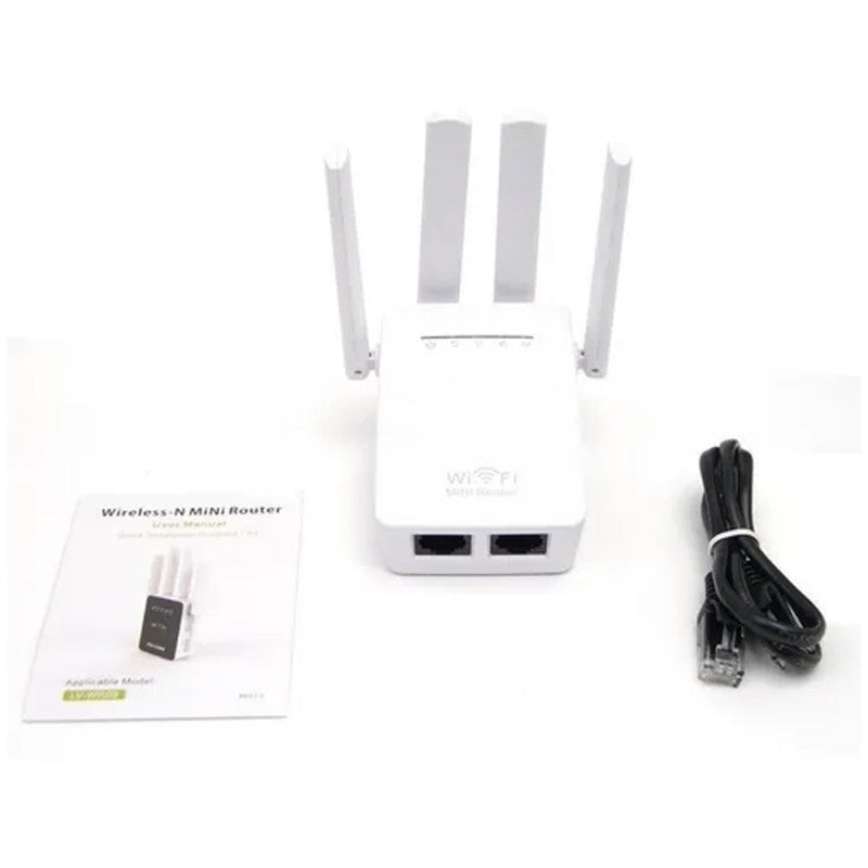 Router WIFI 300mbps Repetidor de Señal Extender 4 Antenas S0353