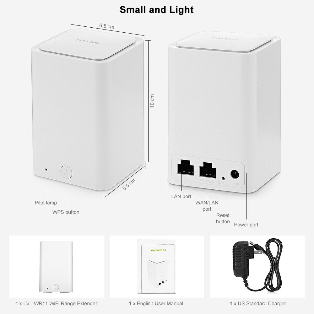Mini Router 300m Amplificador Repetidor WIFI Inalámbrico LV-WR11 S0354