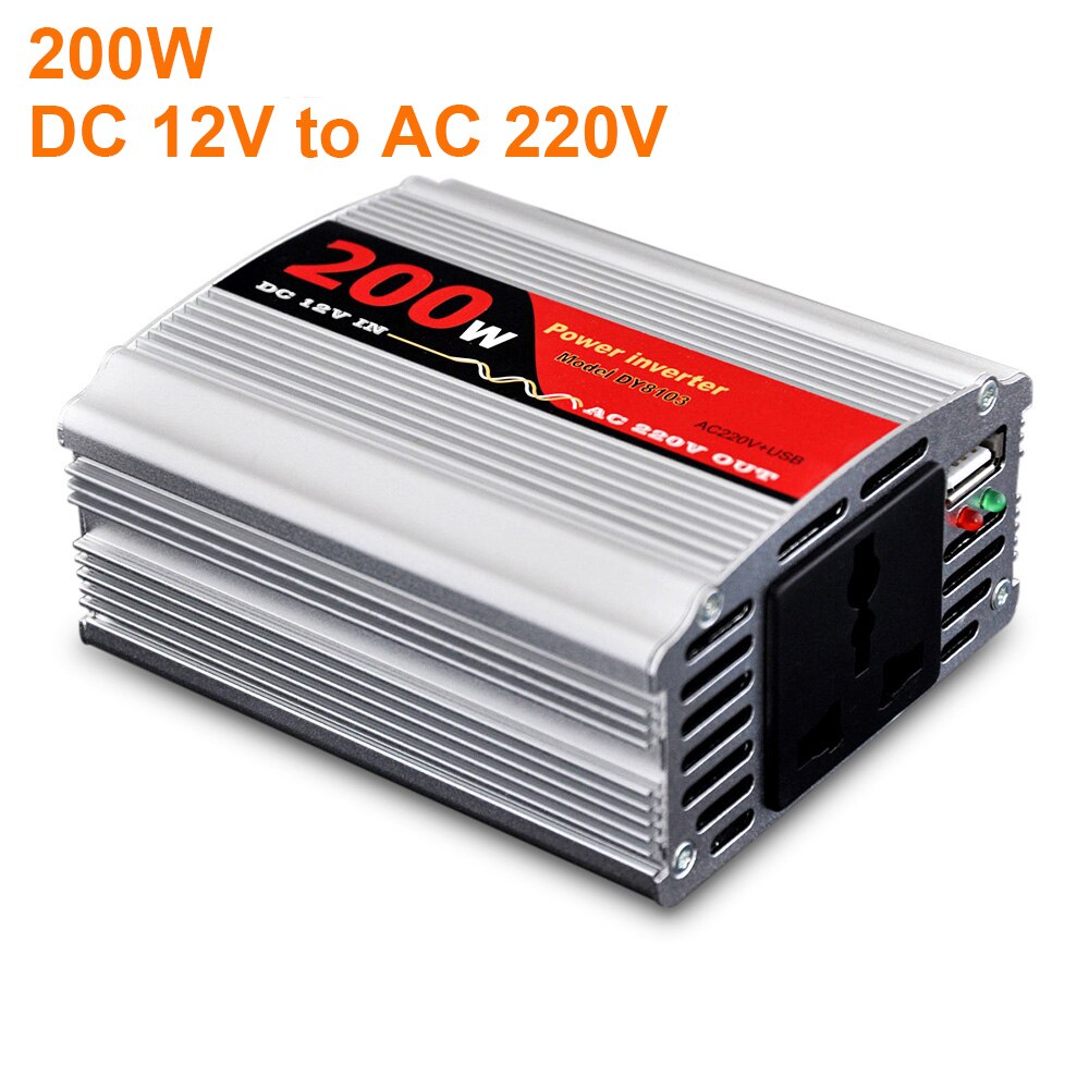 Inversor De Corriente Para Auto De 12v A 220v Usb 200w cargador S0452