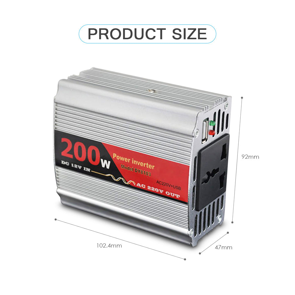 Inversor De Corriente Para Auto De 12v A 220v Usb 200w cargador S0452