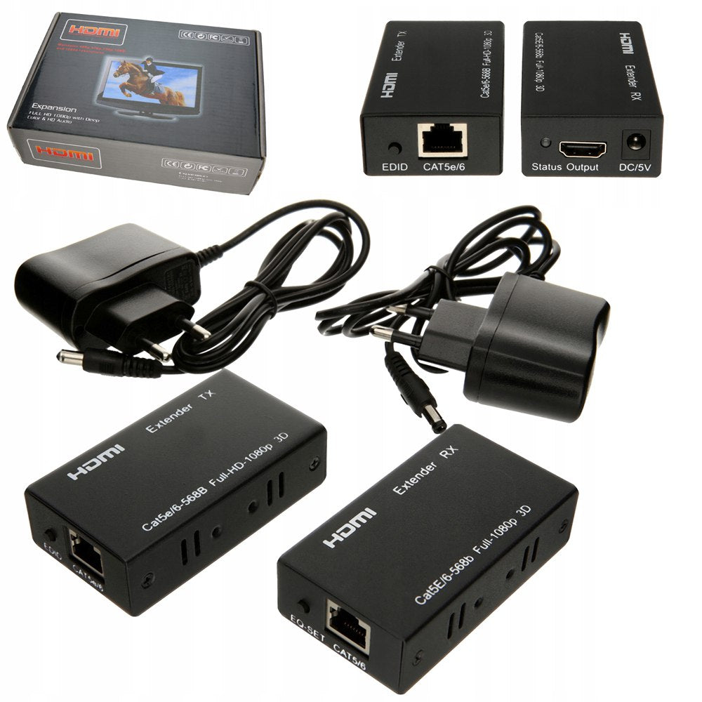 Extensión Extender Hdmi a Rj45 Utp Cat 5 6 Hasta 60 Metros lan S0455