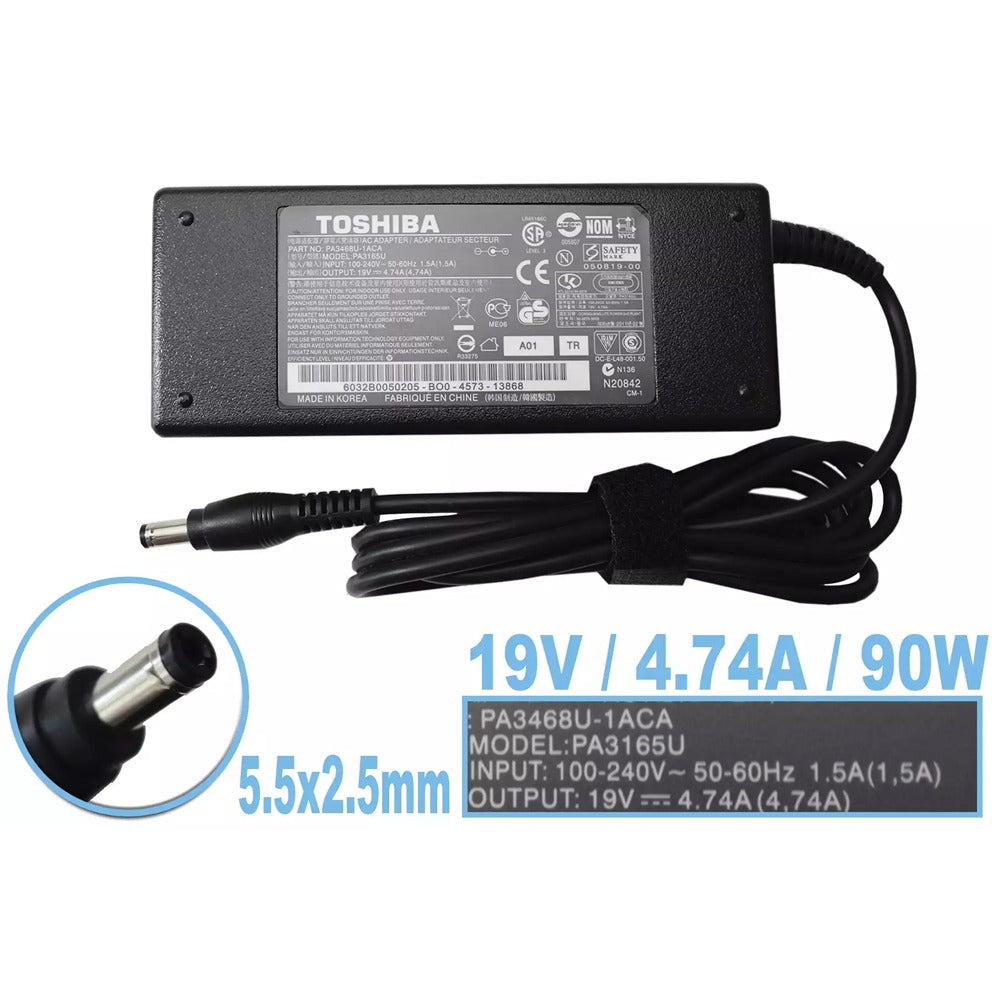 Cargador Genérico Laptop Toshiba 19V 4.74A 75w 5.5 2.5mm S0500