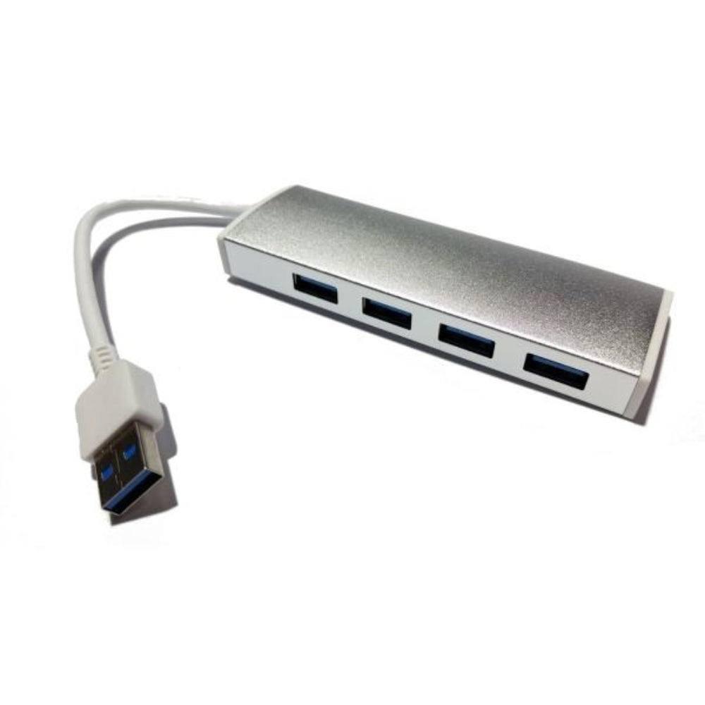 Hub 4 Puertos USB 3.0 5Gbps Aluminio con Indicador Led Eazy Plateado S0538-1