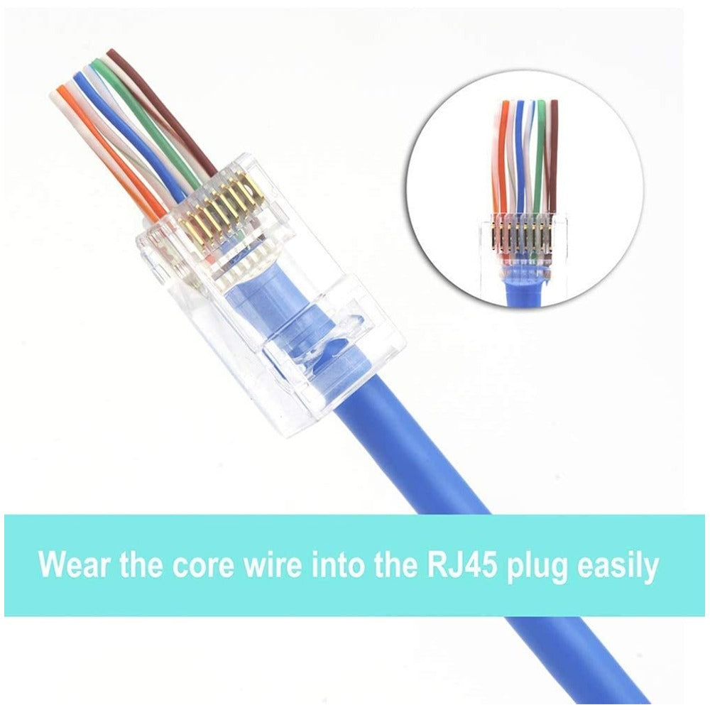 Plug Conector Rj45 Cat 5 Cat5e para Extensión x1000 Unidades S0560