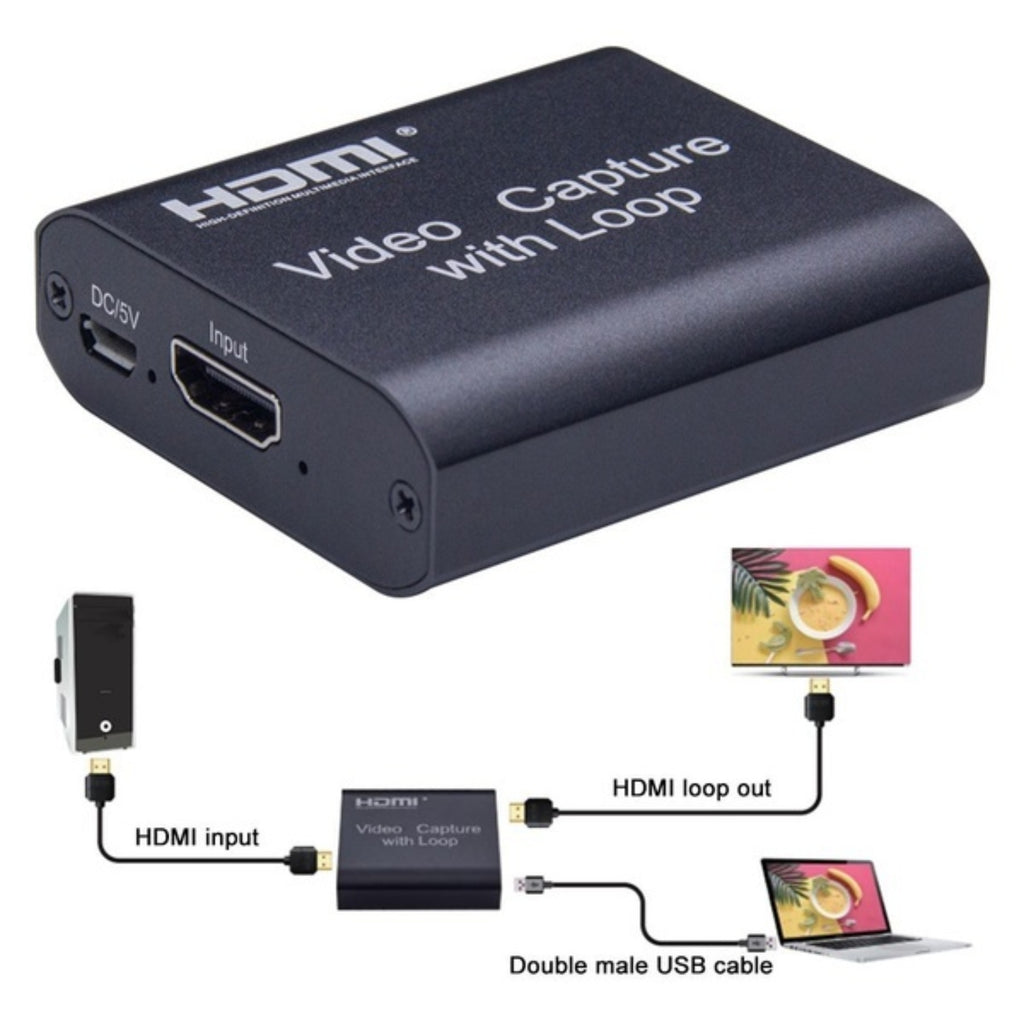 Capturadora de Video USB 2.0 HDMI Capture con Loop Out 4K 2K S0575
