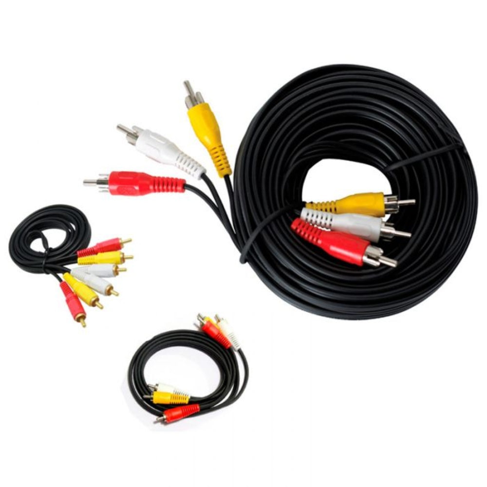 Cable RCA a RCA 3 x 3 15 Metros Macho Negro S0177