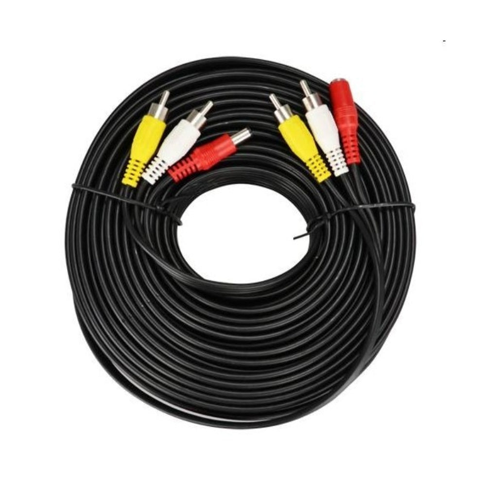 Cable RCA a RCA 3 x 3 15 Metros Macho Negro S0177