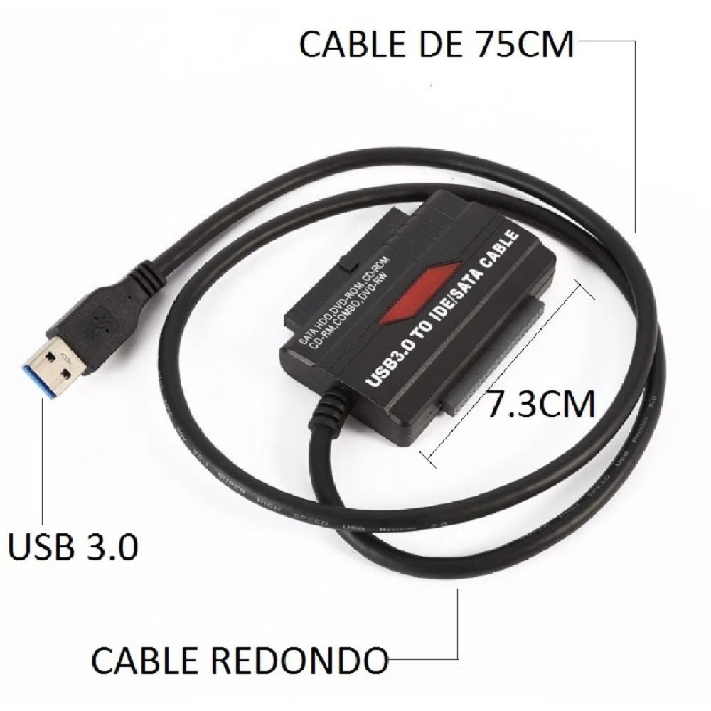 Convertidor IDE y Sata 3.5 2.5 a USB 3.0 Disco Duro DVD CD S0582
