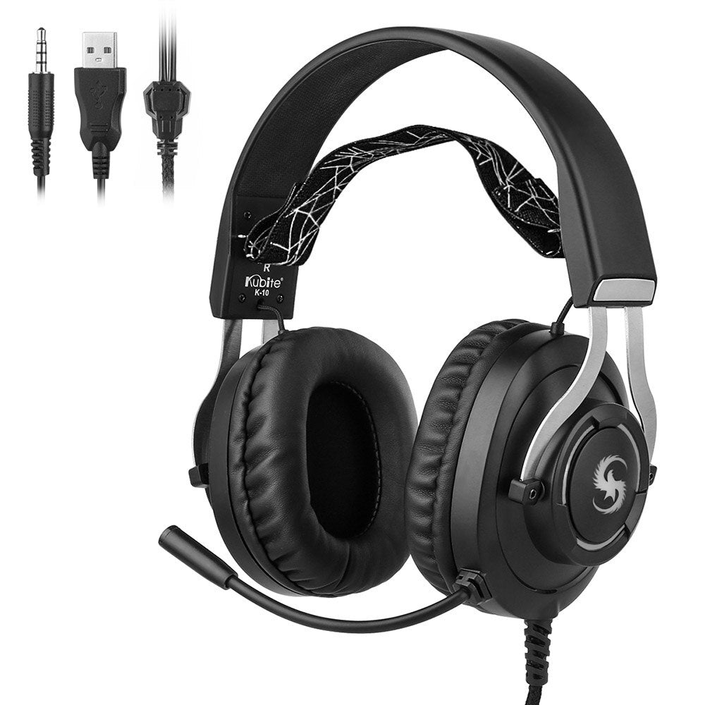 Audífonos Gamer K-10 Diadema Micrófono Control Volumen Led HD S0613