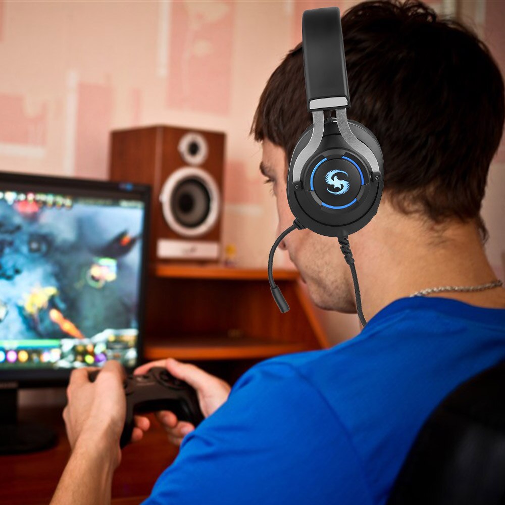 Audífonos Gamer K-10 Diadema Micrófono Control Volumen Led HD S0613