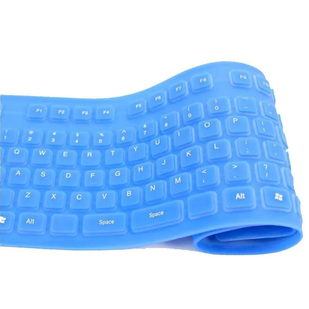 Teclado Flexible Siliconado WB-86 Impermeable contra el Polvo USB Negro S0641-1