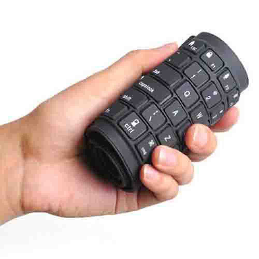 Teclado Flexible Siliconado WB-86 Impermeable contra el Polvo USB Negro S0641