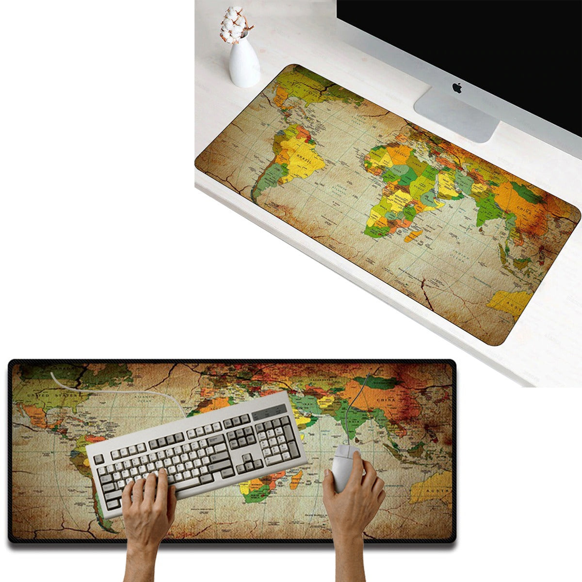 Mouse pad Base Escritorio Extra Large 30x80cm Computador Sepia S0649-55