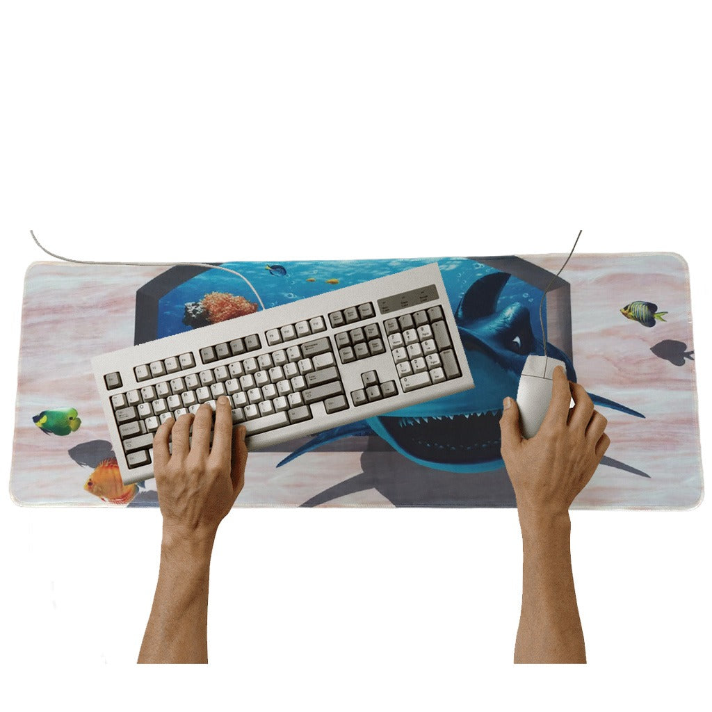 Mouse pad Base Escritorio Extra Large 30x80cm Computador Tiburon S0649-58