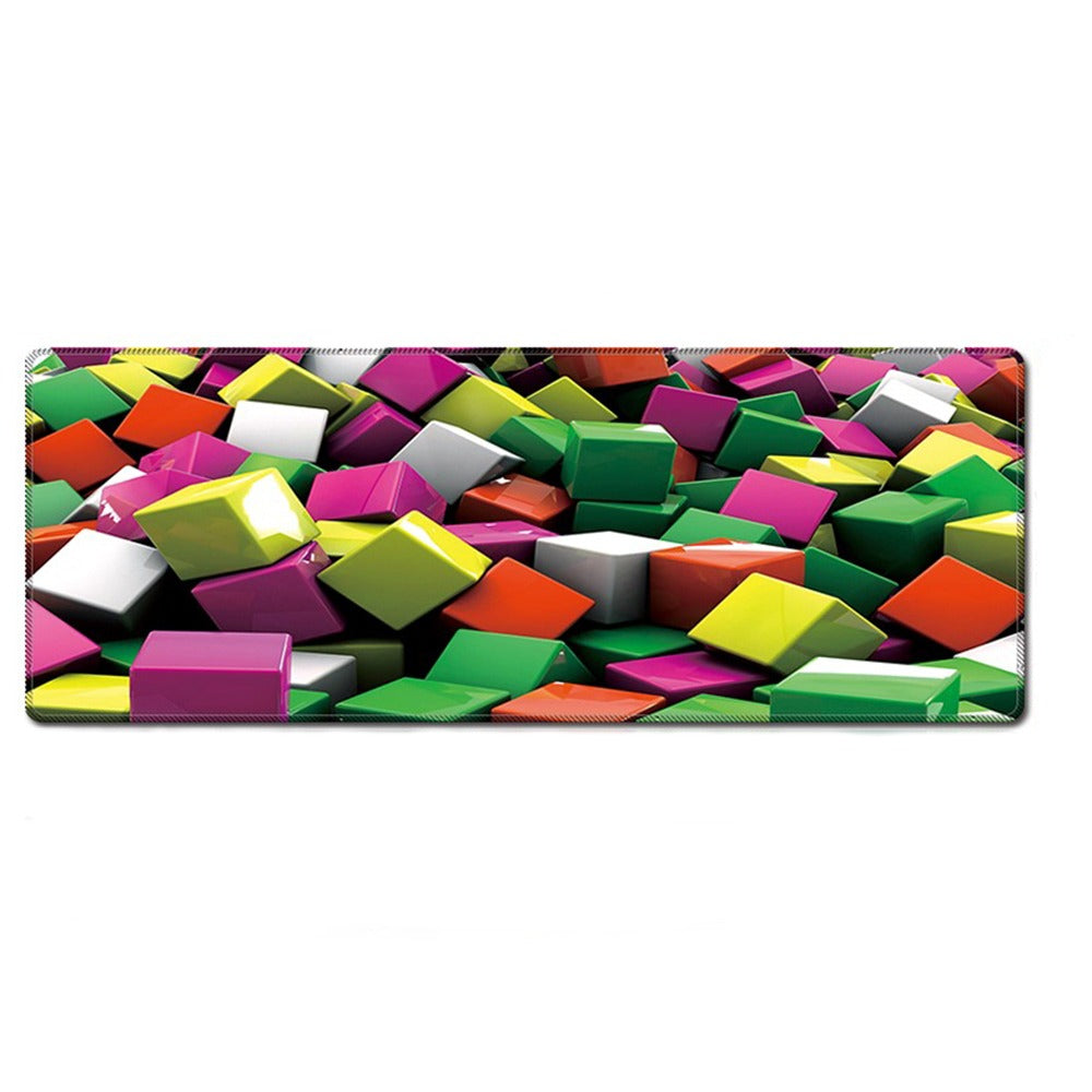 Mouse pad Base Escritorio Extra Large 30x80cm Computador Cubos 3D S0649-59