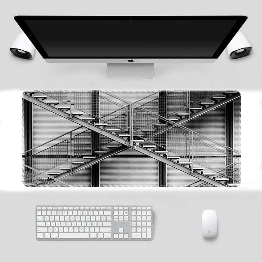 Mouse pad Base Escritorio Extra Large 30x80cm Computador Escalera 3D S0649-61