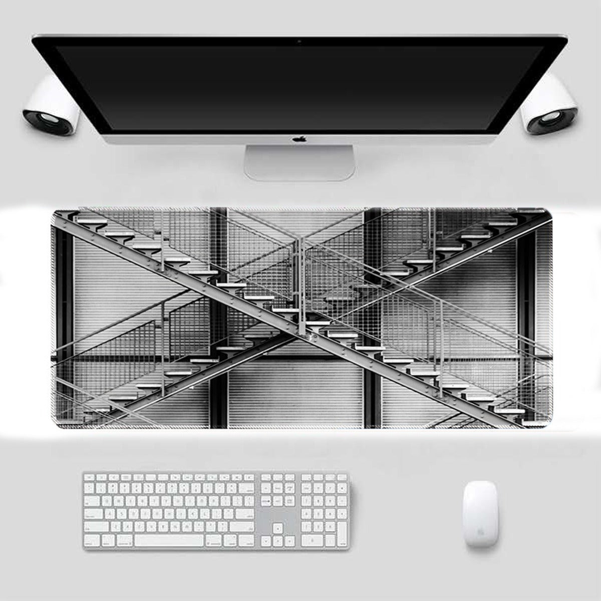 Mouse pad Base Escritorio Extra Large 30x80cm Computador Escalera 3D S0649-61