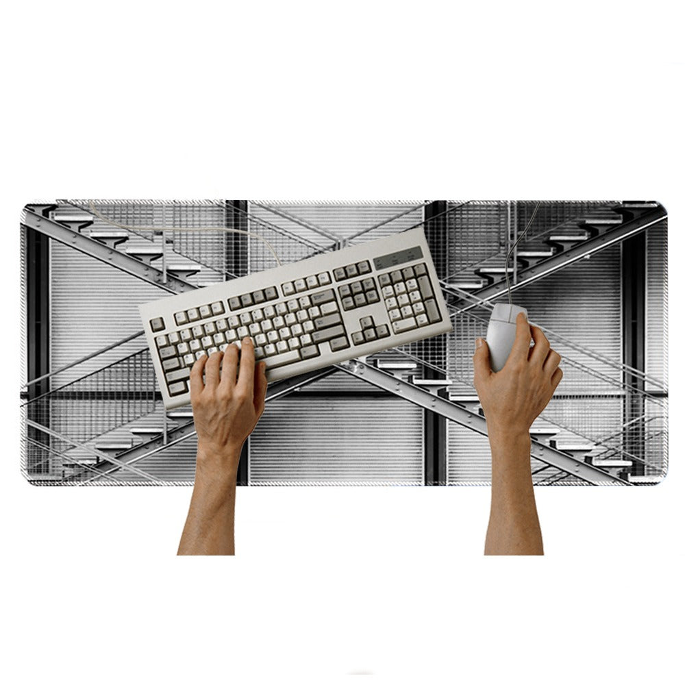 Mouse pad Base Escritorio Extra Large 30x80cm Computador Escalera 3D S0649-61