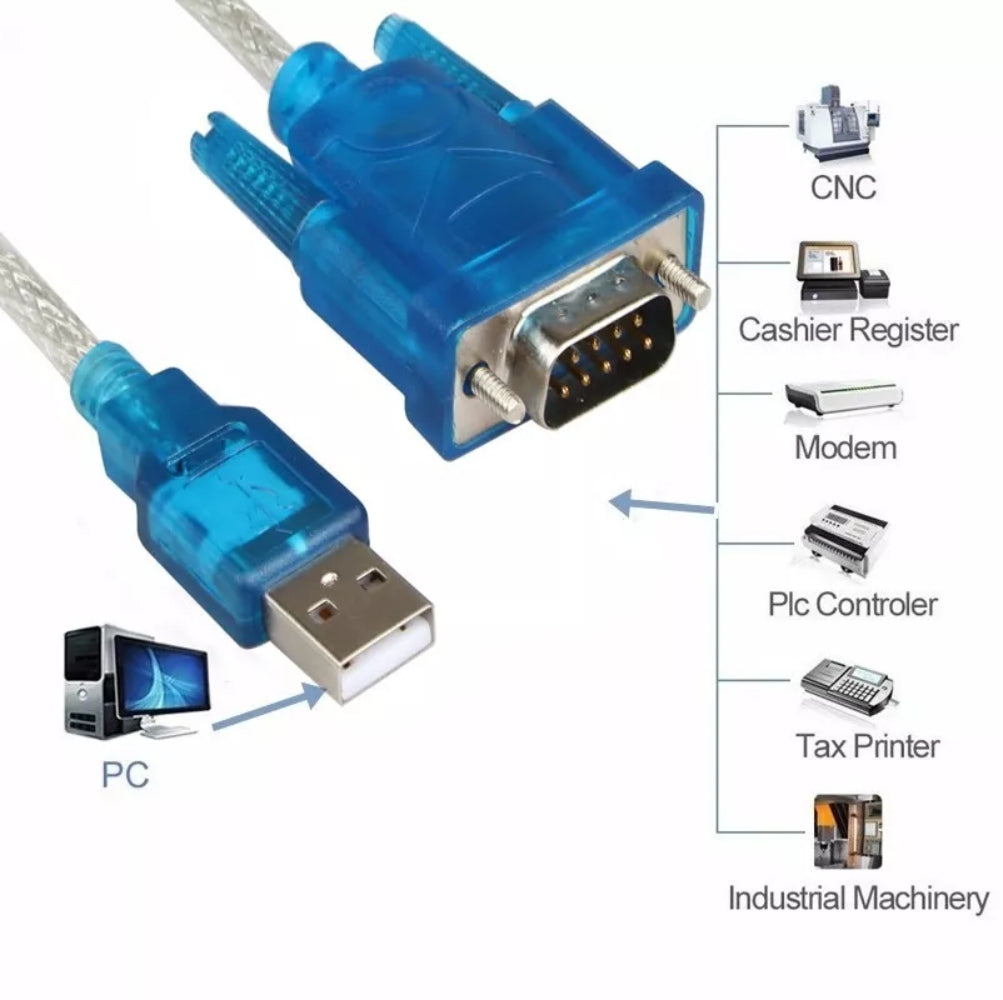 Cable Adaptador USB A Serie RS232 Paralelo DB25 Macho S0663