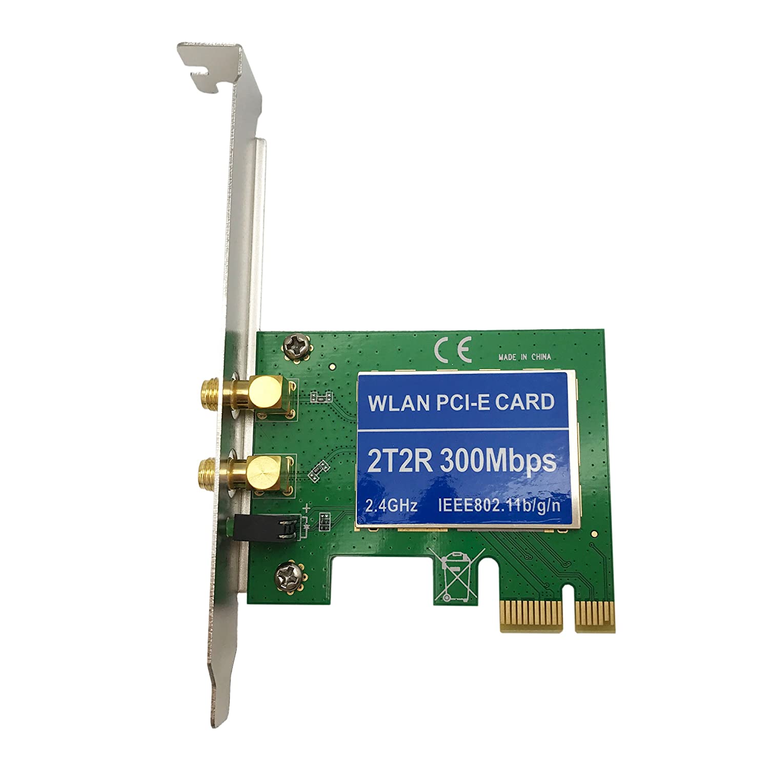 Tarjeta WIFI 2t2r WLAN Pci 300 Mbps 24Ghz LEEE80211 Antena S0665