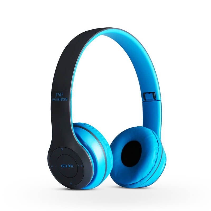 Audifonos 2 en 1 Inalámbricos y Cable Jack 3.5mm P47 5.0 Tf Azul S0674-1