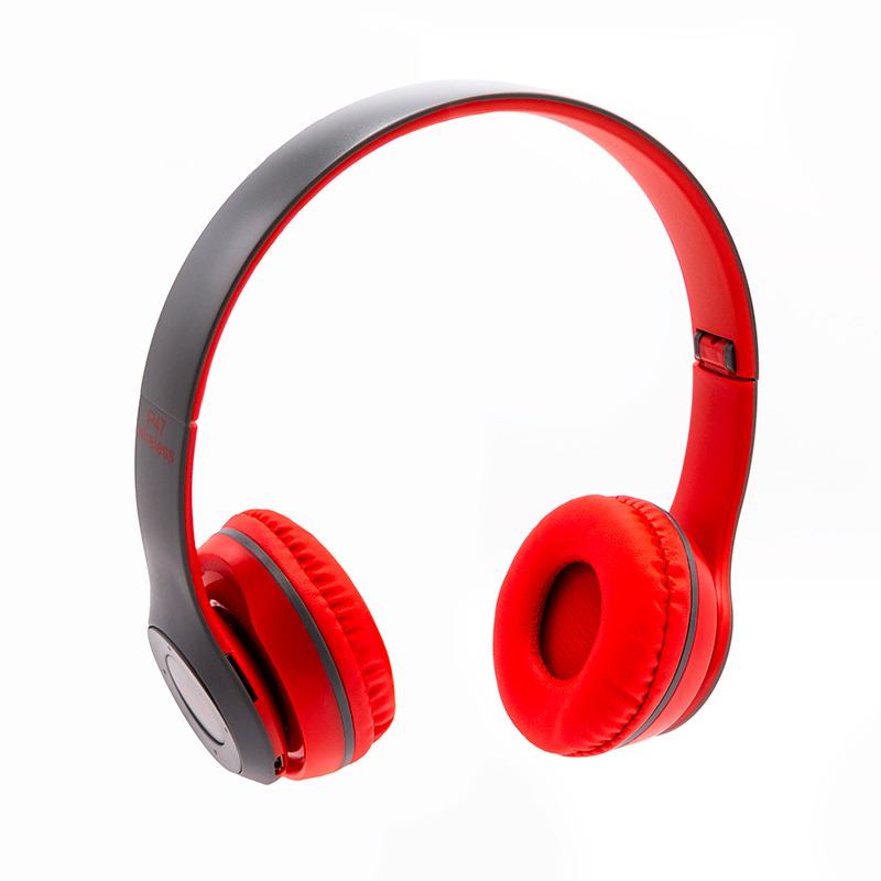 Audifonos 2 en 1 Inalámbricos y Cable Jack 3.5mm P47 5.0 Tf Rojo S0674-3