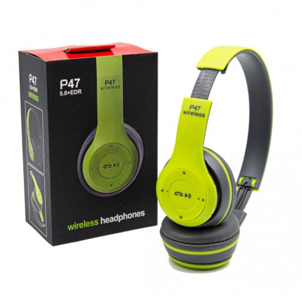 Audifonos 2 en 1 Inalámbricos y Cable Jack 3.5mm P47 5.0 Tf Verde S0674-4