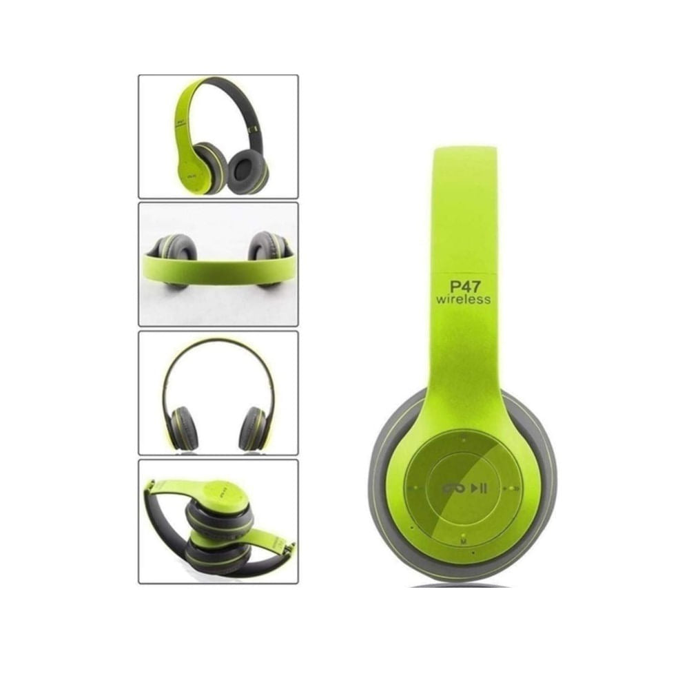 Audifonos 2 en 1 Inalámbricos y Cable Jack 3.5mm P47 5.0 Tf Verde S0674-4