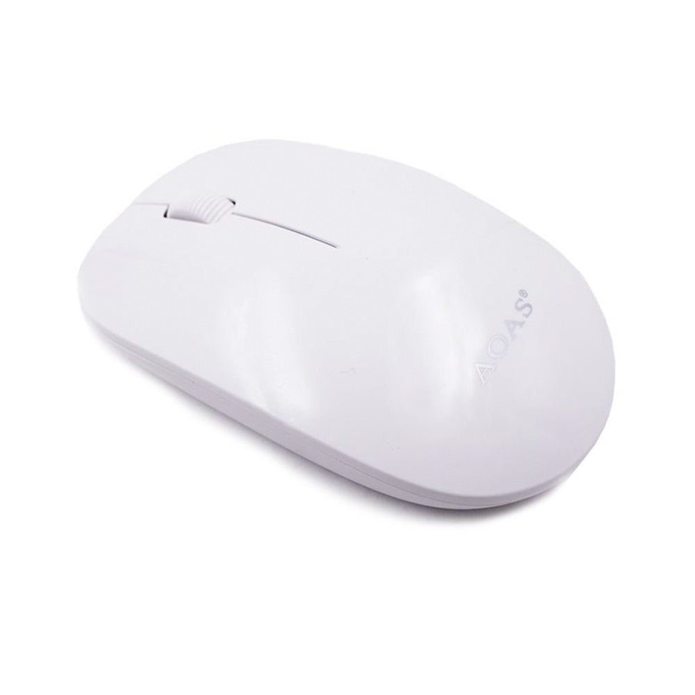 Mouse Óptico Inalámbrico USB Aoas 2.4 Ghz Wireless Delgado Blanco S0680-2