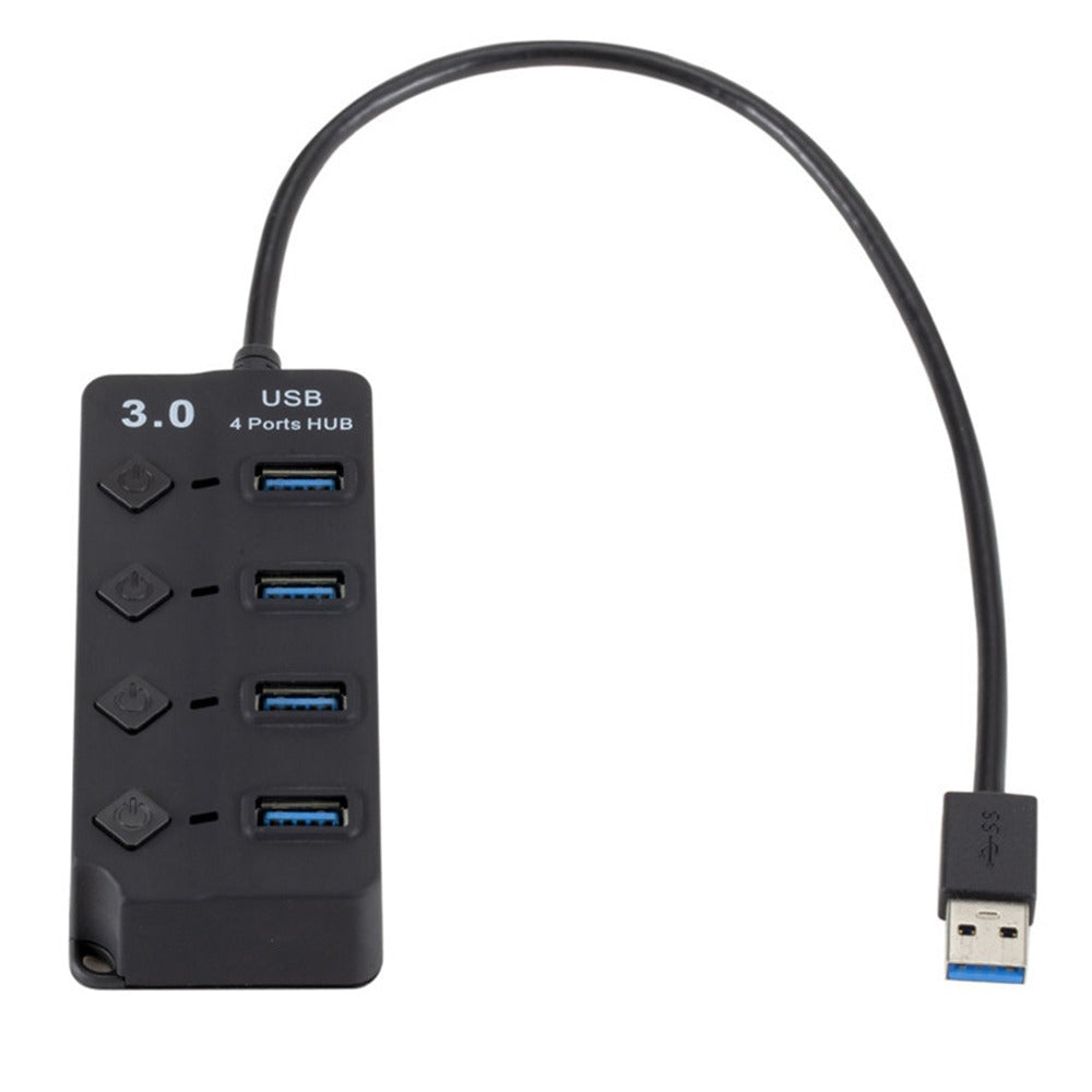 Hub 4 Puertos Independientes USB 3.0 Luz Led 5GBps Cable 30cm S0682