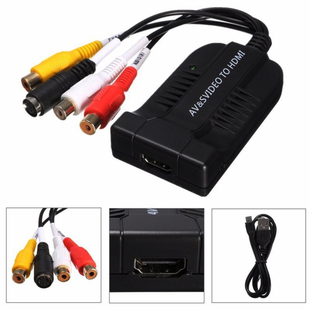 Convertidor de Audio Adaptador AV y S-video a HDMI 1080p S0684