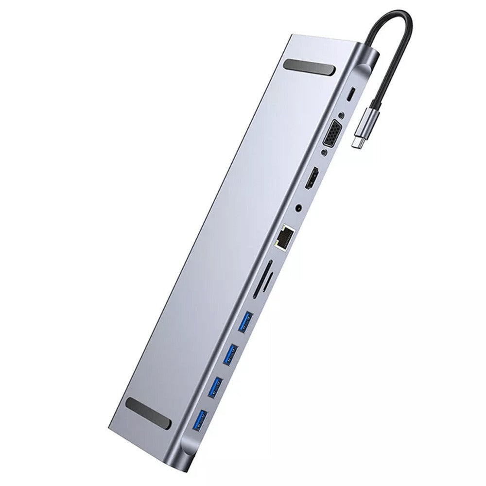 Adaptador Tipo C 11 en 1 Multiport HUB Estacion LAN HDMI VGA S0688