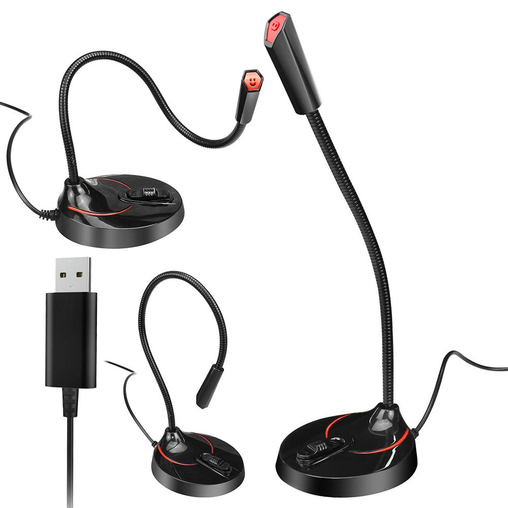 Micrófono USB Audio USB Unidireccional Mic Soporte para PC S0689