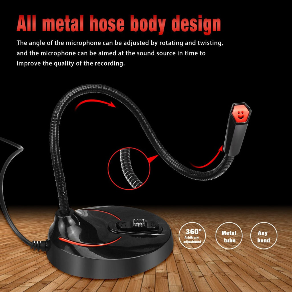 Micrófono USB Audio USB Unidireccional Mic Soporte para PC S0689
