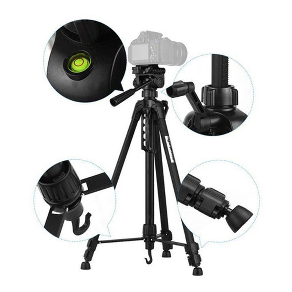 Trípode para Celular Cámara 3 Secciones + Funda 1.60 Metros 3540 S0695