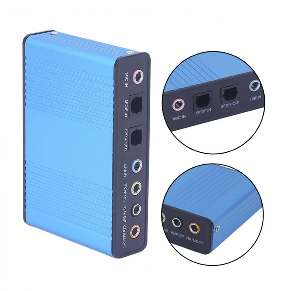 Tarjeta de Sonido Externa USB 5.1 Audio Micrófono 6 Canales S0698